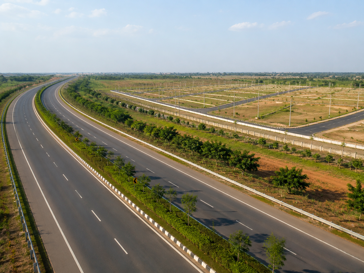 Realistic highway image representing Hyderabad ORR growth